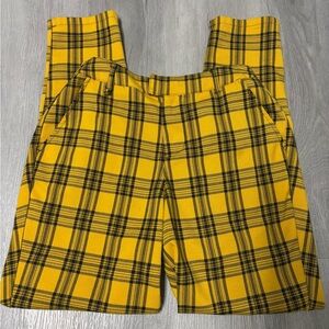 Hot Topic Plaid Pants Yellow and Black Women’s Size Small